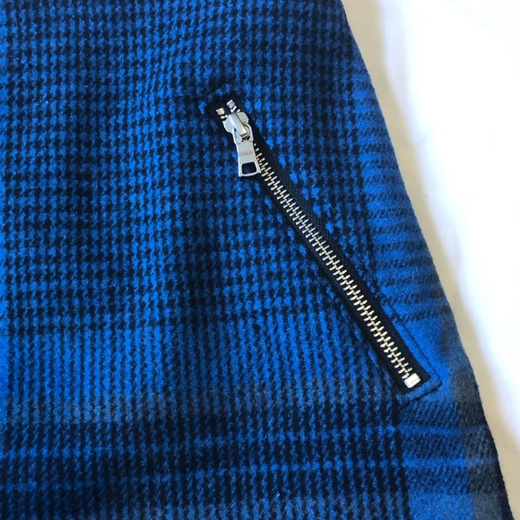 Gap Wool Mini Skirt Plaid Blue/Black/Grey 10 - Picture 4 of 6